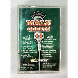Male Greats II Memorex Karaoke Vintage Cassette Tape Complete with Inlay Tested